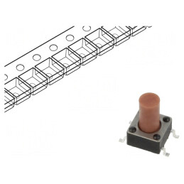 Microîntrerupător TACT SPST-NO 0,05A 12V SMD | Electronic-mag.ro | Componente Electronice
