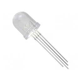 LED RGB 10mm 30° Catod Comun Convex 4 Pini