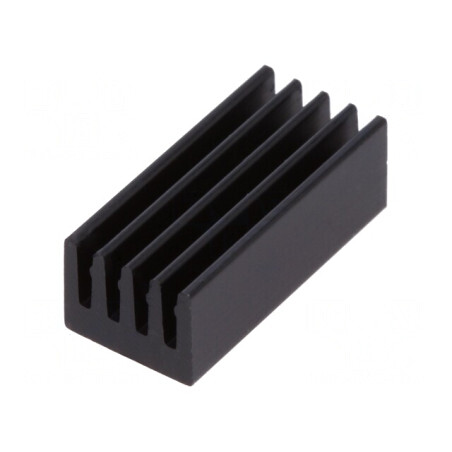 Radiator extrudat negru aluminiu 17x8x6mm | Electronic-mag.ro | Componente Electronice