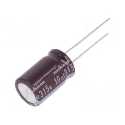 Condensator electrolitic low ESR 10uF 315VDC 12.5x20mm THT | Electronic-mag.ro | Componente Electronice