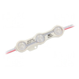 LED Roșie 1,2W IP68 12V 160° 3 Diode 5730 66x15mm | Electronic-mag.ro | Componente Electronice