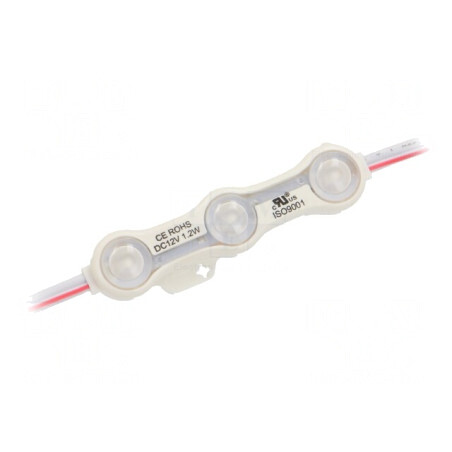 LED Roșie 1,2W IP68 12V 160° 3 Diode 5730 66x15mm | Electronic-mag.ro | Componente Electronice