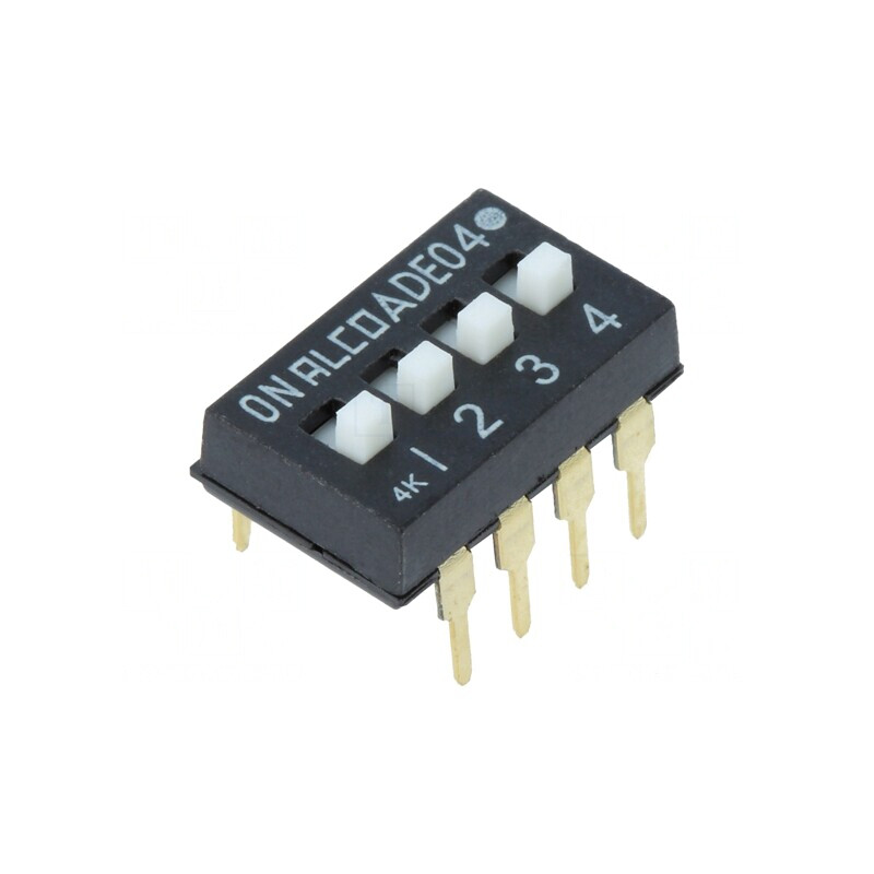 Comutator DIP-SWITCH 4 Secțiuni ON-OFF 24VDC | Electronic-mag.ro | Componente Electronice