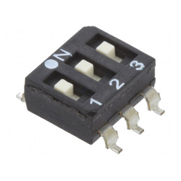Comutator DIP-SWITCH 3 Secțiuni OFF-ON 0,025A 24VDC | Electronic-mag.ro | Componente Electronice
