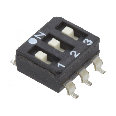 Comutator DIP-SWITCH 3 Secțiuni OFF-ON 0,025A 24VDC | Electronic-mag.ro | Componente Electronice