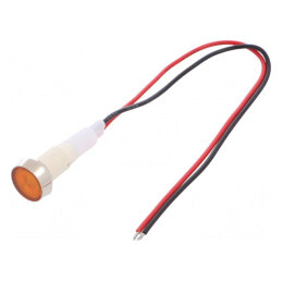 Lampă LED galbenă 24V Ø10mm plastic