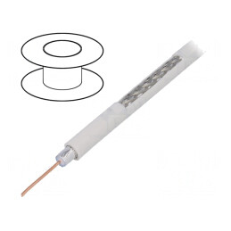 Cablu coaxial RG6 alb 100m | Electronic-mag.ro | Componente Electronice
