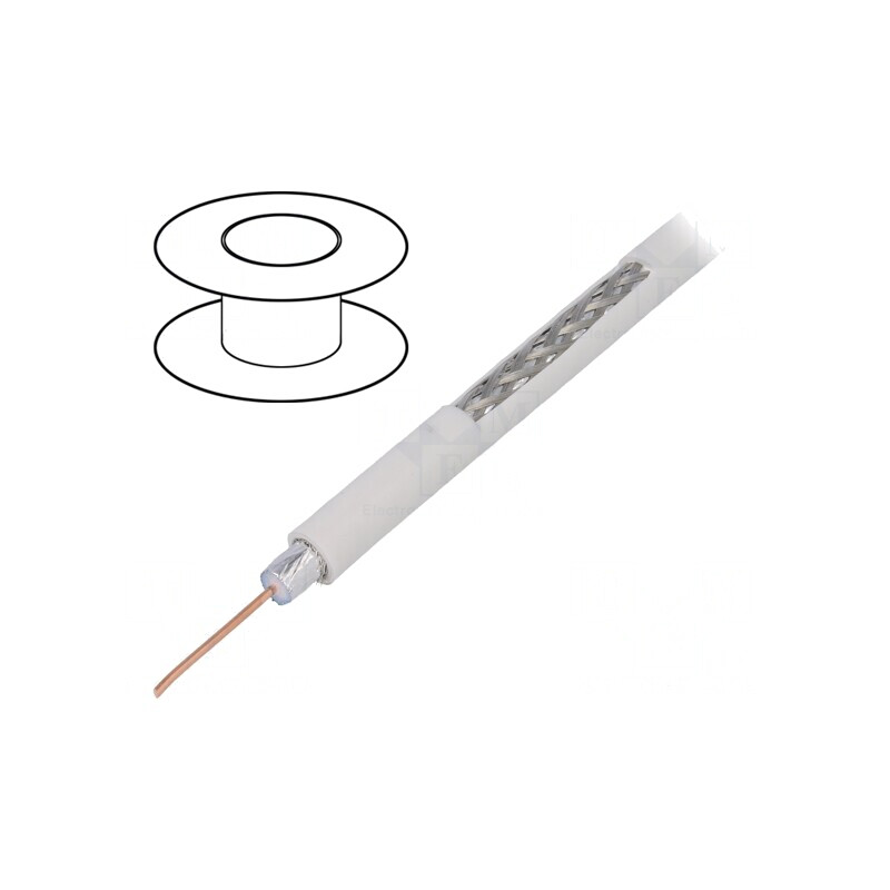 Cablu coaxial RG6 alb 100m | Electronic-mag.ro | Componente Electronice