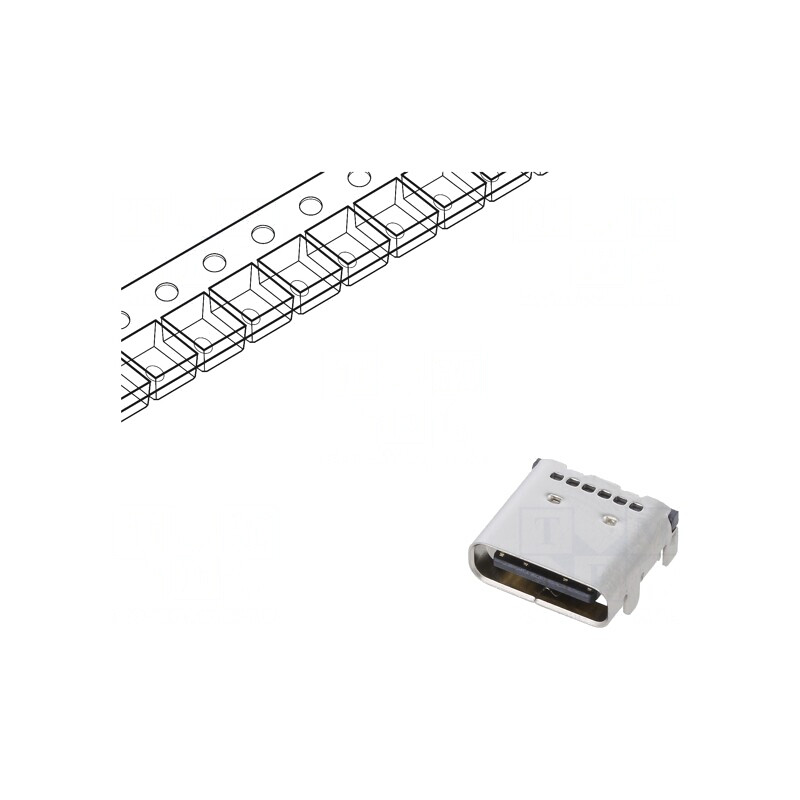 Soclu USB C Orizontal USB 3.2 5A | Electronic-mag.ro | Componente Electronice