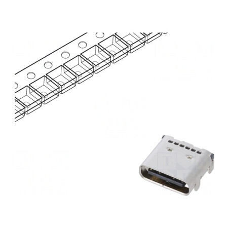 Soclu USB C Orizontal USB 3.2 5A | Electronic-mag.ro | Componente Electronice