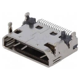 Conector mini HDMI 19 pini aurit unghi 90° SMT | Electronic-mag.ro | Componente Electronice