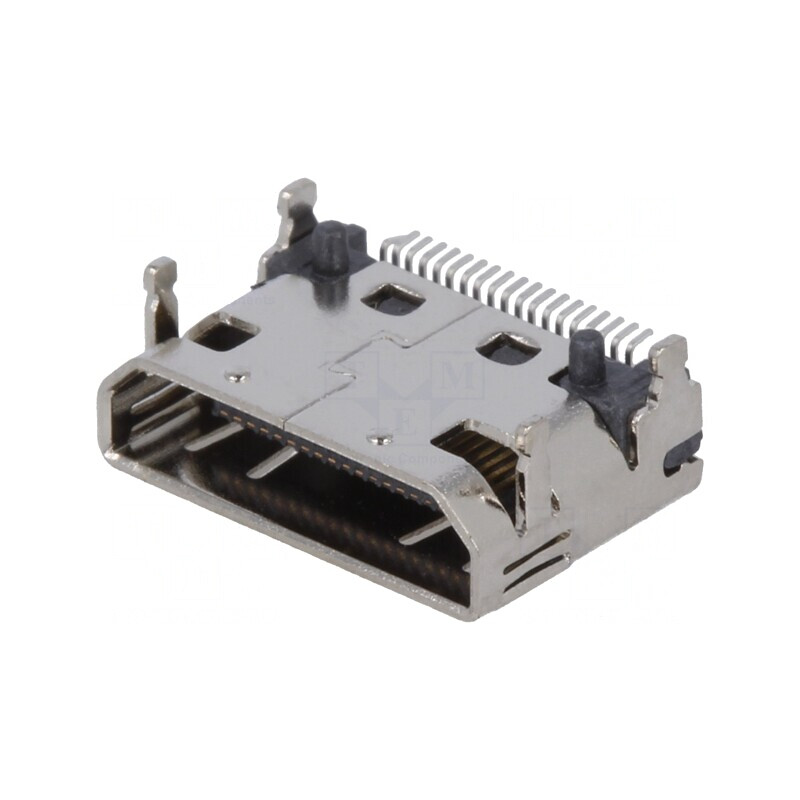 Conector mini HDMI 19 pini aurit unghi 90° SMT | Electronic-mag.ro | Componente Electronice