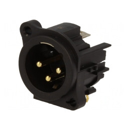 Soclu XLR Tată 3 Pin 90° Aurit | Electronic-mag.ro | Componente Electronice
