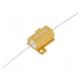 Rezistor Bobinat Axial 220Ω 5W ±5% Cu Radiator | Electronic-mag.ro | Componente Electronice