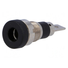 Soclu Banană Negru 4mm 24A 60VDC Panou 28mm | Electronic-mag.ro | Componente Electronice