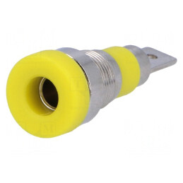 Soclu Banană Galben 4mm 24A 60VDC Pe Panou