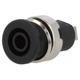 Soclu Banană 4mm 32A Negru Nichelat Pe Panou Cu Izolație | Electronic-mag.ro | Componente Electronice