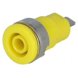 Soclu Banană 4mm 32A Galben Izolat Panou | Electronic-mag.ro | Componente Electronice