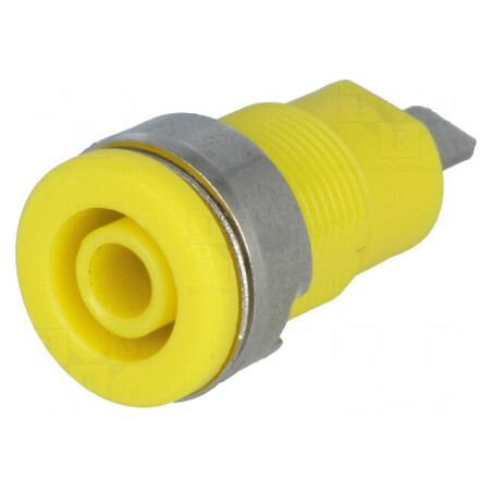 Soclu Banană 4mm 32A Galben Izolat Panou | Electronic-mag.ro | Componente Electronice