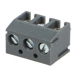 Regletă de conexiuni PCB unghi 90° 3,81mm 3 piste 10A | Electronic-mag.ro | Componente Electronice