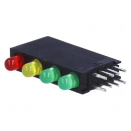 LED 3mm Roșu/Verde/Galben 4 Diode 20mA 40°