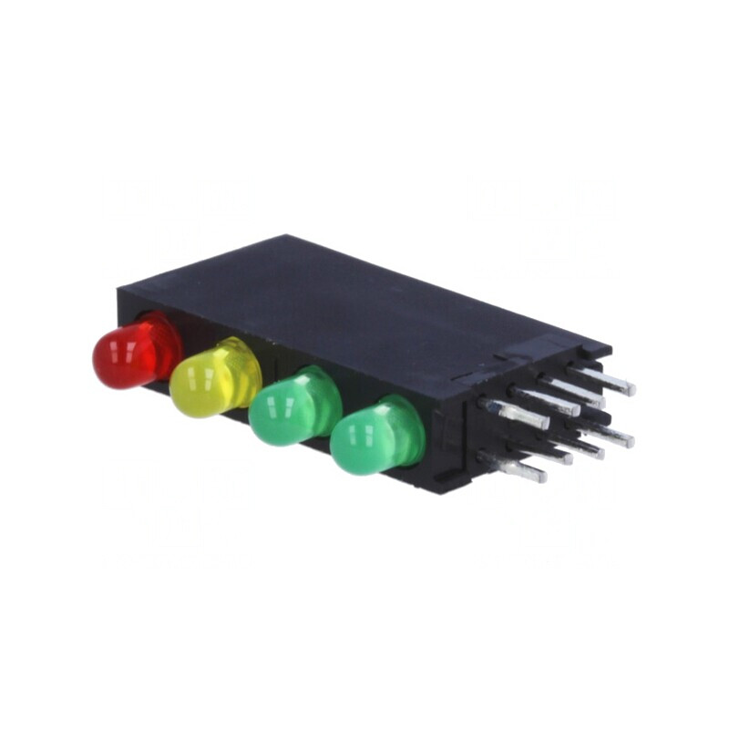 LED 3mm Roșu/Verde/Galben 4 Diode 20mA 40° | Electronic-mag.ro | Componente Electronice