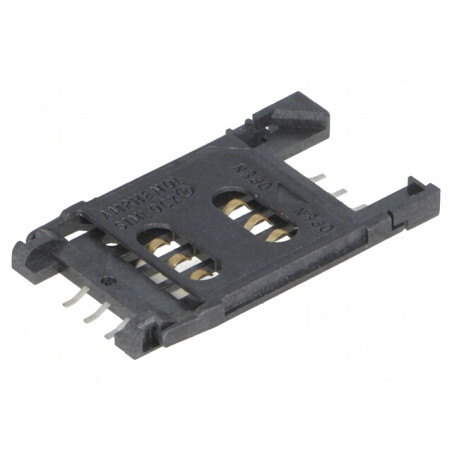 Conector Carduri SIM cu Mâner Rabatabil SMT 6 PIN-uri | Electronic-mag.ro | Componente Electronice