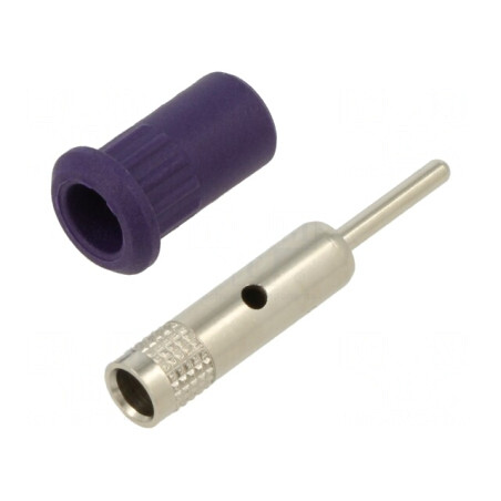Soclu banană violet 4mm 25A 30VAC 60VDC pe panou | Electronic-mag.ro | Componente Electronice