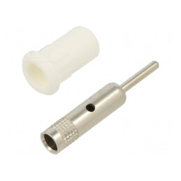 Soclu Banană 4mm 25A Albă Nichelat Panou | Electronic-mag.ro | Componente Electronice