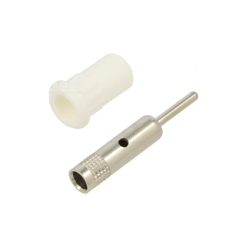 Soclu Banană 4mm 25A Albă Nichelat Panou | Electronic-mag.ro | Componente Electronice