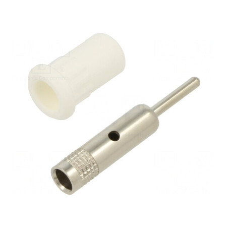 Soclu Banană 4mm 25A Albă Nichelat Panou | Electronic-mag.ro | Componente Electronice