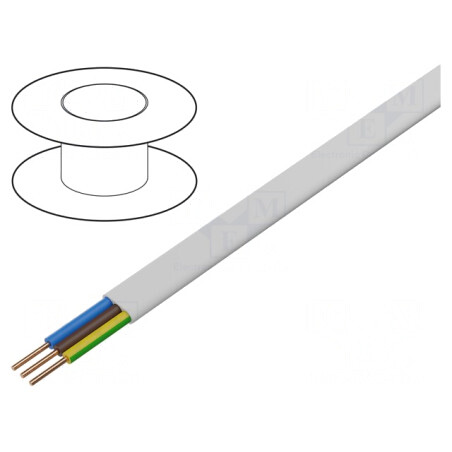 Cablu Electric YDY 3G1mm2 Alb 100m | Electronic-mag.ro | Componente Electronice