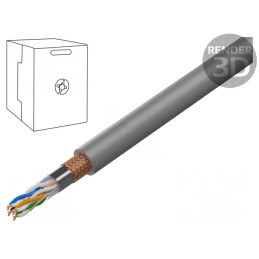 Cablu de rețea SF/UTP Cat5e 305m Gri | Electronic-mag.ro | Componente Electronice
