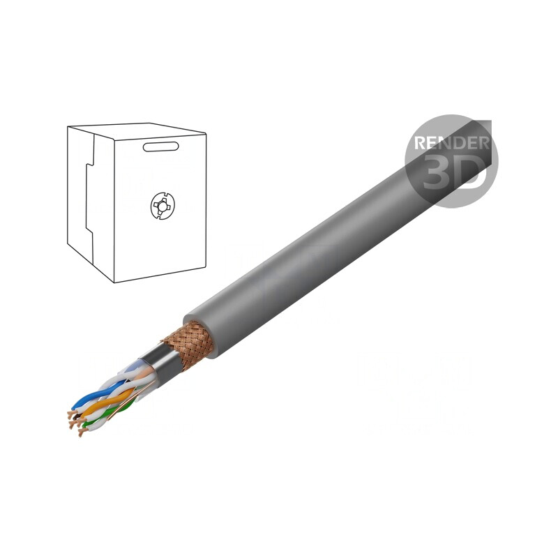 Cablu de rețea SF/UTP Cat5e 305m Gri | Electronic-mag.ro | Componente Electronice