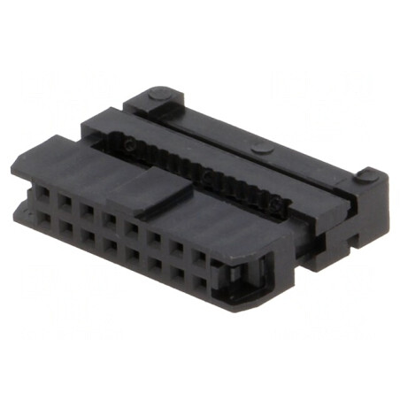 Mufă IDC Mamă 16 PIN pentru Cablu 1mm Neagră | Electronic-mag.ro | Componente Electronice