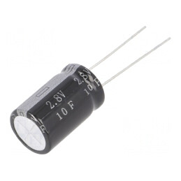 Supercondensator THT 10F 2,8VDC Ø12,5x21mm