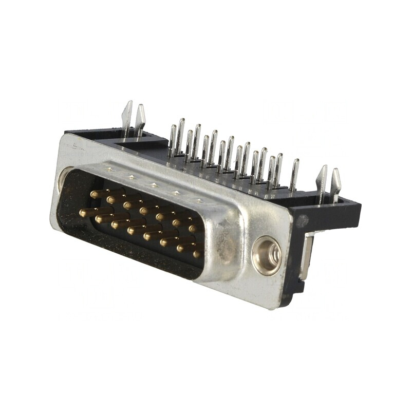 Conector D-Sub 15-Pin Tată 90° THT | Electronic-mag.ro | Componente Electronice