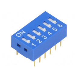 Comutator DIP-SWITCH 6 Secțiuni ON-OFF 0,05A 12VDC | Electronic-mag.ro | Componente Electronice