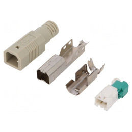 Mufă USB B Tată pe Cablu Gri fără Unelte PIN 4 | Electronic-mag.ro | Componente Electronice