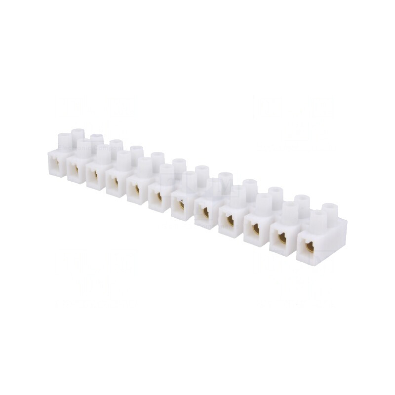Regletă de Conexiuni cu Șurub 6mm² 400V Albă | Electronic-mag.ro | Componente Electronice