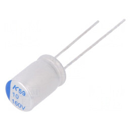 Condensator polimeric 10uF 160VDC THT