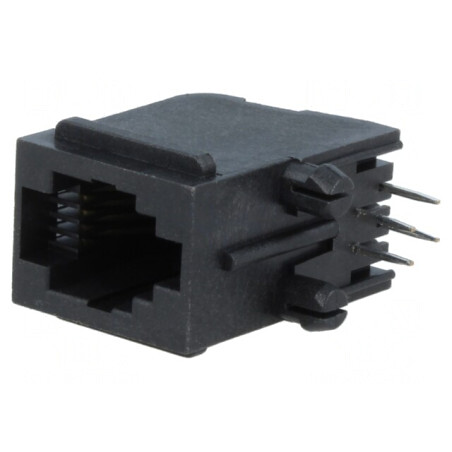Soclu RJ9 4p4c THT în unghi Cat5 | Electronic-mag.ro | Componente Electronice