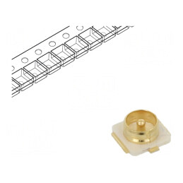 Conector: U.FL (IPX/AMC); soclu; 50Ω; SMT; tată; tăiat din rolă