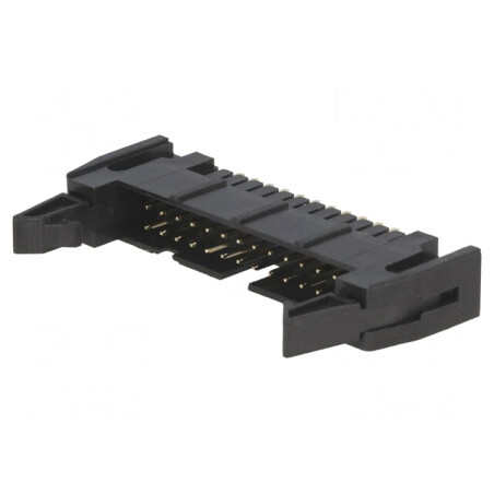 Soclu IDC 26PIN drept cu ejector negru 2,54mm THT | Electronic-mag.ro | Componente Electronice