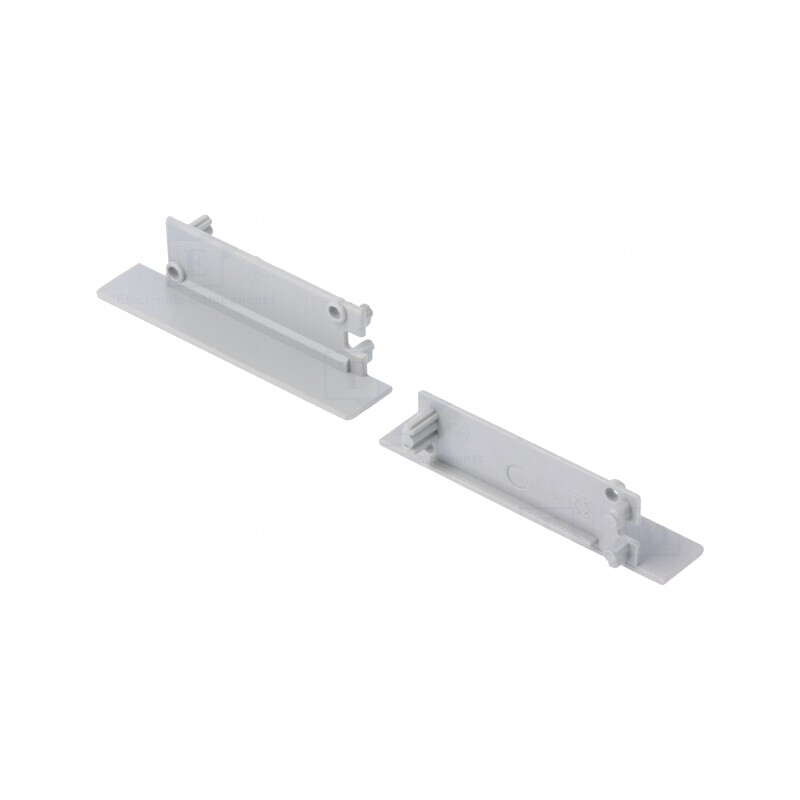 Obturator Gri pentru Profil LED, 2 Bucăți, ABS, FLAT8 | Electronic-mag.ro | Componente Electronice