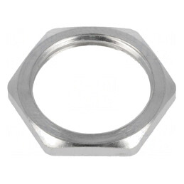 Piuliţă metrică M20 alamă nichel 3mm 24mm | Electronic-mag.ro | Componente Electronice