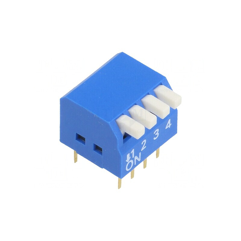 Comutator DIP-SWITCH 4 Secțiuni ON-OFF 12VDC | Electronic-mag.ro | Componente Electronice
