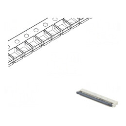 Conector FFC/FPC Orizontal 40 PIN SMT 500mA Cositorit | Electronic-mag.ro | Componente Electronice