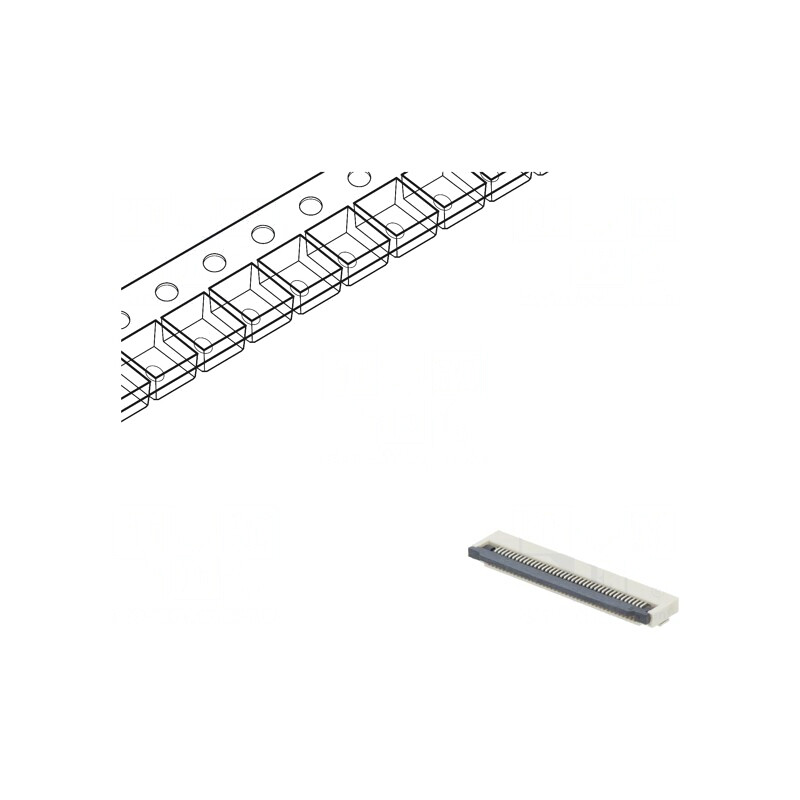 Conector FFC/FPC Orizontal 40 PIN SMT 500mA Cositorit | Electronic-mag.ro | Componente Electronice