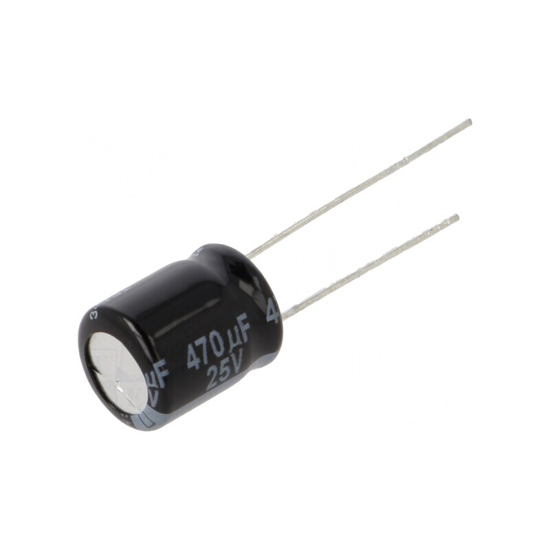 Condensator Electrolitic THT 470uF 25V 10x12.5mm | Electronic-mag.ro | Componente Electronice